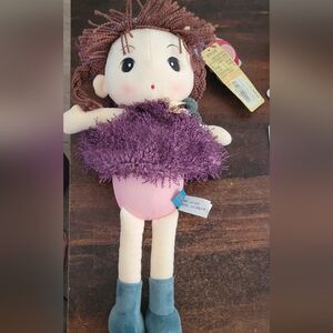 HWD Kawaii 17" Stuffed Plush Girl Doll Fairy Kei Soft Purple Fur Bubble Suit NWT